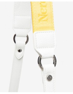 Nero Giardini Borsa a Spalla Tracolla Pelle Tessuto Logo Calamita Bianco