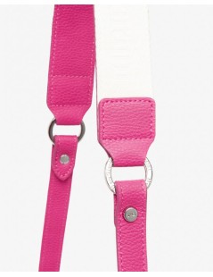 Nero Giardini Borsa a Spalla Tracolla Pelle Tessuto Logo Calamita Fuxia