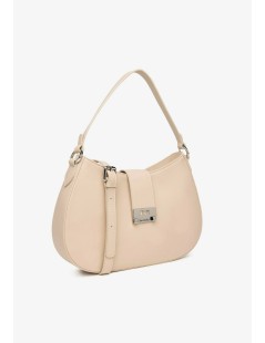 o Giardini Borsa a Mano Chiusura Zip Bottone Tracolla Pelle Lino