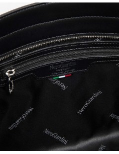 Nero Giardini Borsa a Spalla Chiusura Zip Logo Scatto Nero