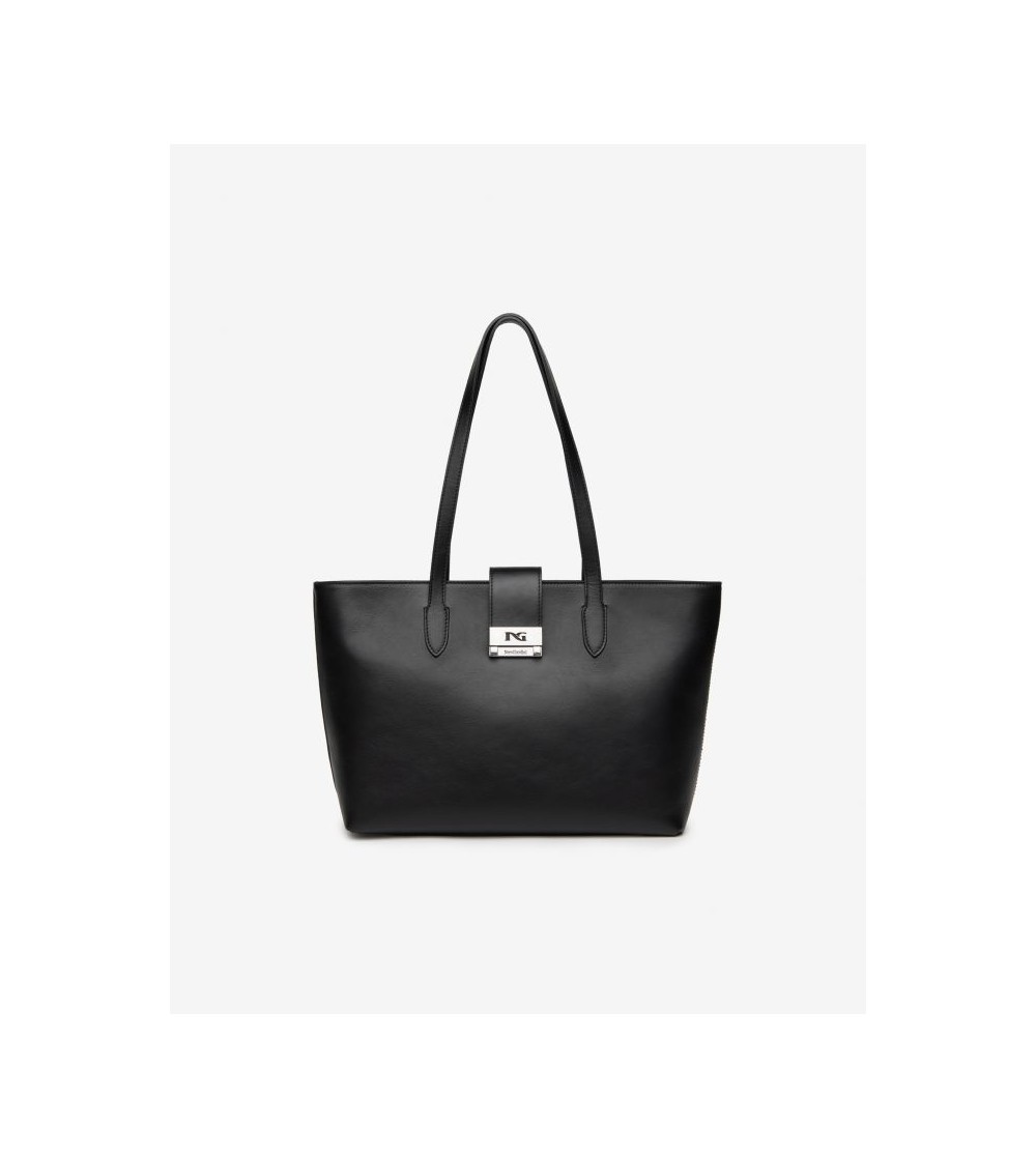Nero Giardini Borsa a Spalla Chiusura Zip Logo Scatto Nero