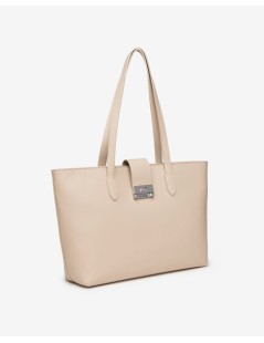 Nero Giardini Borsa a Spalla Chiusura Zip Logo Scatto Lino