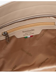 Nero Giardini Borsa a Spalla Chiusura Zip Logo Scatto Lino