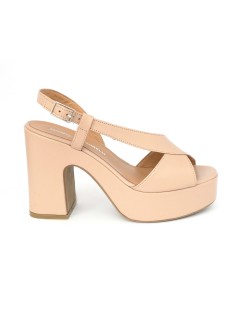 Gianmarco Sorelli Gioia Sandalo Zeppatacco Trasversale Nappa Cipria