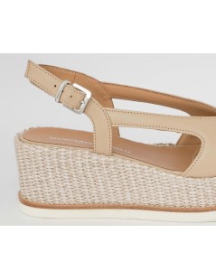 Gianmarco Sorelli JIL Sandalo Zeppa Rafia Nappa Beige