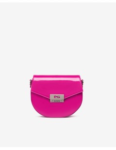 Nero Giardini Borsa a Tracolla Vernice Chiusura Scatto Logo Fuxia