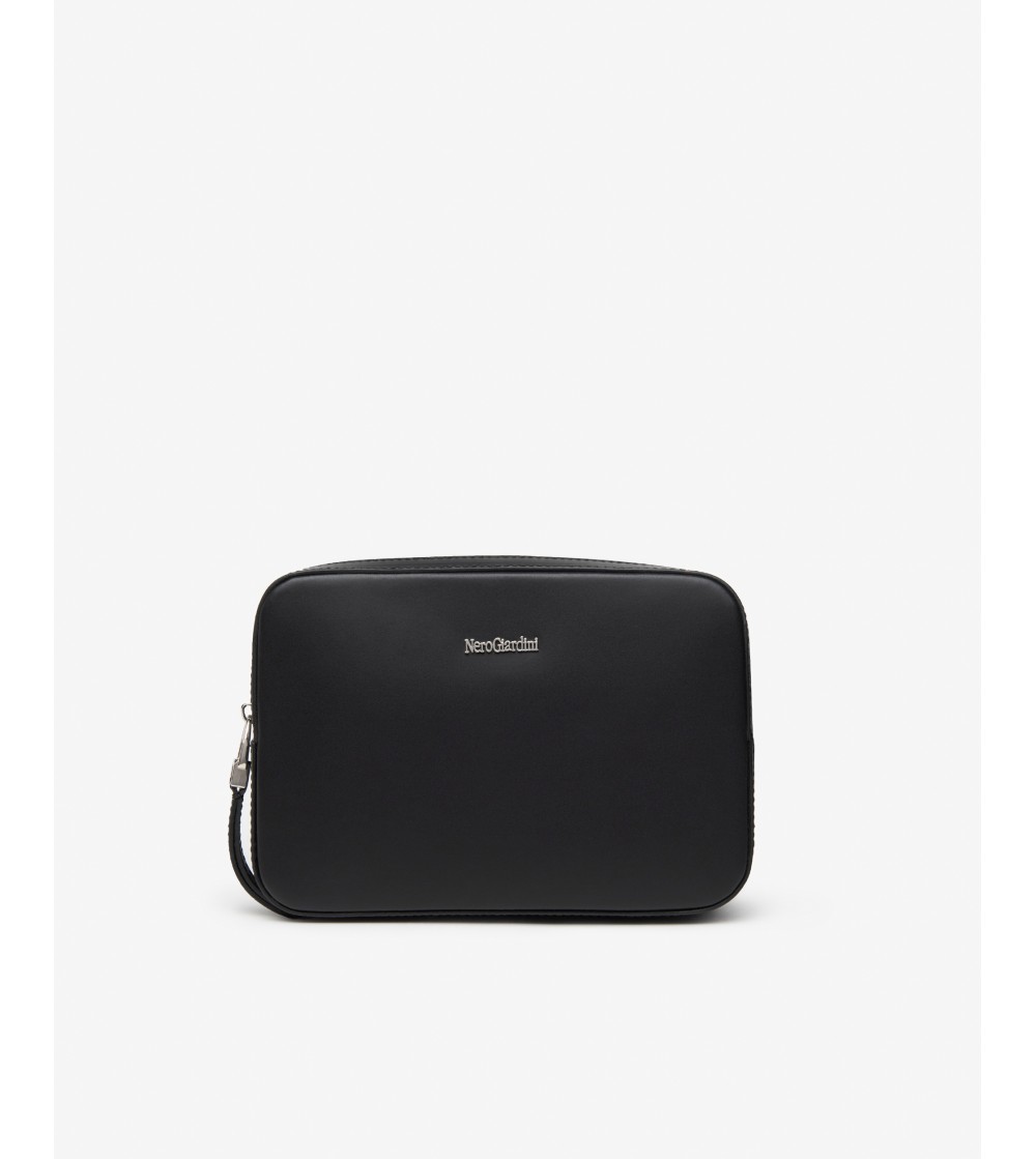 Nero Giardini Borsa a Tracolla Catena Chiusura Zip Logo Nero