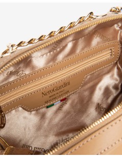 Nero Giardini Borsa a Tracolla Catena Chiusura Zip Logo Corda