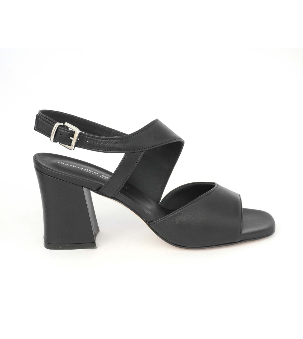 Gianmarco Sorelli Sandalo Alba Fascia Collo Pelle Nero