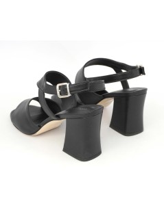 Gianmarco Sorelli Sandalo Alba Fascia Collo Pelle Nero