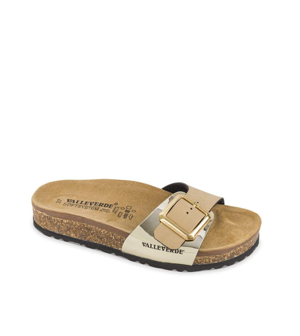 Valleverde Ciabatta Bio Soft Monofascia Fibbia Regolabile Platino