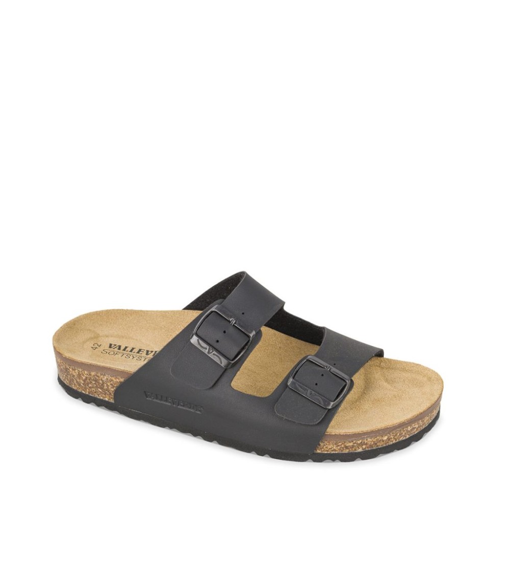 Valleverde Ciabatta Biosoft Arizona 2 Fibbie Nero