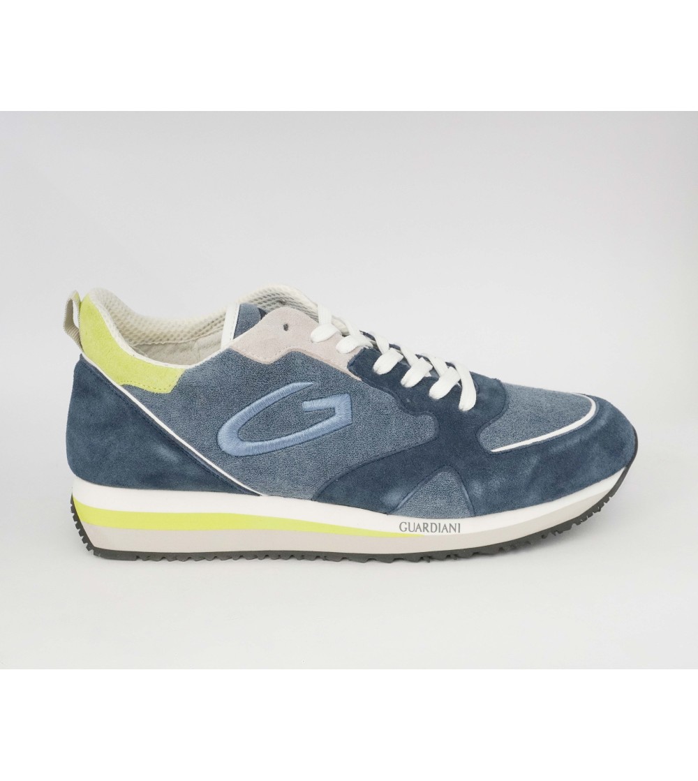 Guardiani Wen Sneakers Uomo Camoscio Tela Fluo Blu