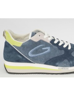 Guardiani Wen Sneakers Uomo Camoscio Tela Fluo Blu