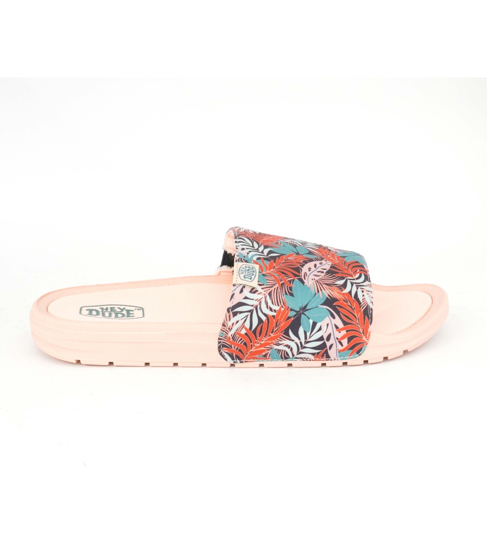 Hey Dude Ciabatta Donna Monofascia Tessuto Tropical Rosa