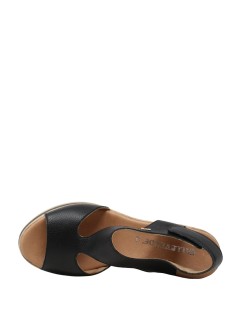 Valleverde Zeppa Tacco Bicolor Fascia Unito Tallone Velcro Nero