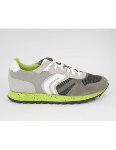 Geox Sneakers Uomo Balance Ponente Tessuto Grigio Lime