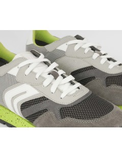 Geox Sneakers Uomo Balance Ponente Tessuto Grigio Lime
