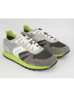 Geox Sneakers Uomo Balance Ponente Tessuto Grigio Lime
