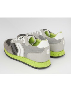 Geox Sneakers Uomo Balance Ponente Tessuto Grigio Lime