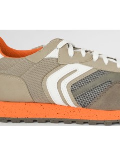Geox Sneakers Uomo Balance Ponente Tessuto Taupe Arancio