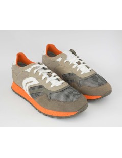 Geox Sneakers Uomo Balance Ponente Tessuto Taupe Arancio