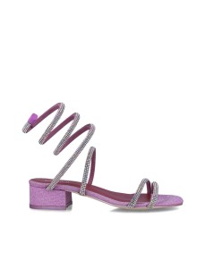 Menbur Sandalo Spirale Tacco Medio Glitter Strass Rosa