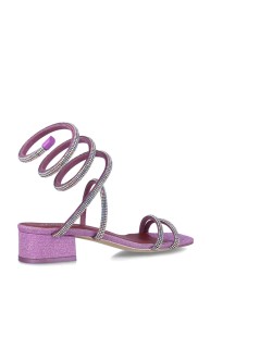 Menbur Sandalo Spirale Tacco Medio Glitter Strass Rosa