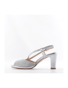 Valleverde Sandalo Plateau Trasversale Glitter Argento