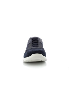 Geox Sneakers Uomo Damiano Laccio Elastico Tessuto Blu