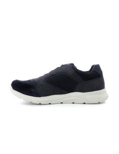 Geox Sneakers Uomo Damiano Laccio Elastico Tessuto Blu