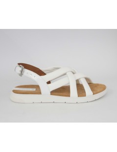 Geox Sandalo Dandra Zeppa Bassa Fasce Incrocio Bianco