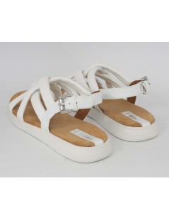 Geox Sandalo Dandra Zeppa Bassa Fasce Incrocio Bianco