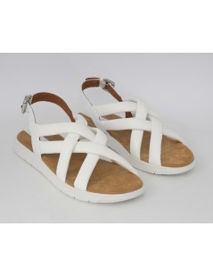 Geox Sandalo Dandra Zeppa Bassa Fasce Incrocio Bianco