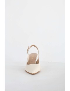 Valleverde Slingback a Punta Tacco Medio Braccialetto Fibbia Crema