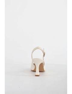 Valleverde Slingback a Punta Tacco Medio Braccialetto Fibbia Crema