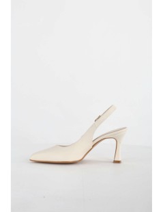 Valleverde Slingback a Punta Tacco Medio Braccialetto Fibbia Crema
