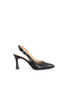 Valleverde Slingback a Punta Tacco Medio Braccialetto Fibbia Nero