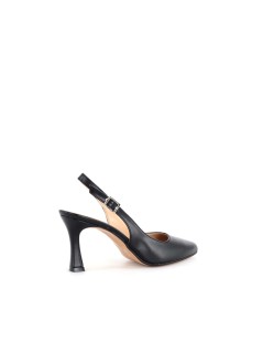 Valleverde Slingback a Punta Tacco Medio Braccialetto Fibbia Nero