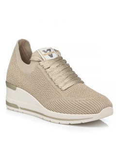 Valleverde Sneakers Tessuto Lurex Zeppa Oro