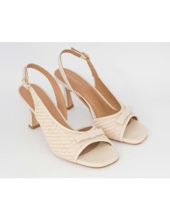 Gianmarco Sorelli Sandalo Medio Trasversale Intreccio Fiocco Avorio