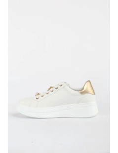 Valleverde Sneakers Cassetta Accessorio Ape Perle Bianco Oro