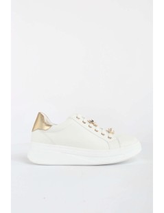 Valleverde Sneakers Cassetta Accessorio Ape Perle Bianco Oro