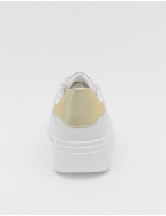 Valleverde Sneakers Cassetta Traforata Tarta Gioiello Bianco Oro