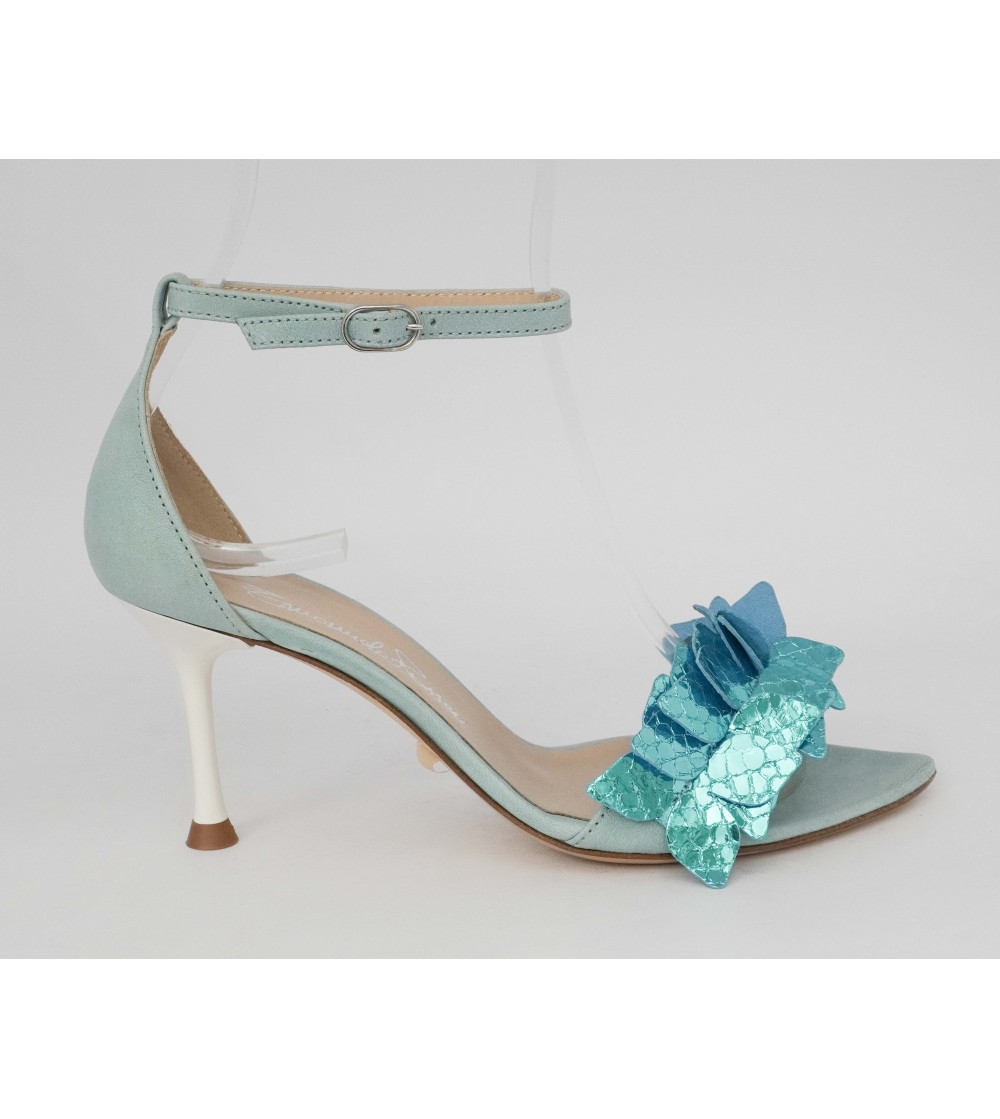 Emanuela Passeri Sandalo Spillo Tallone Laminato Acqua