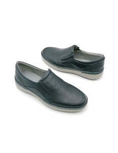 Valleverde Slipon Linguetta Traforata Elastici Fondo Chiaro Blu