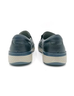Valleverde Slipon Linguetta Traforata Elastici Fondo Chiaro Blu