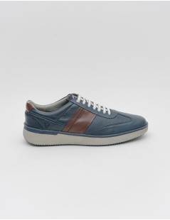 Valleverde Stringata Tutta Pelle Bicolore Fondo Chiaro Blu
