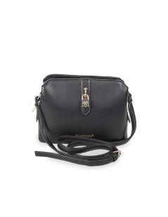 Valleverde Tracolla con Zip Tasca Retro Accessorio Lucchetto Nero