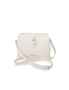 Valleverde Tracolla con Zip Tasca Retro Accessorio Lucchetto Panna
